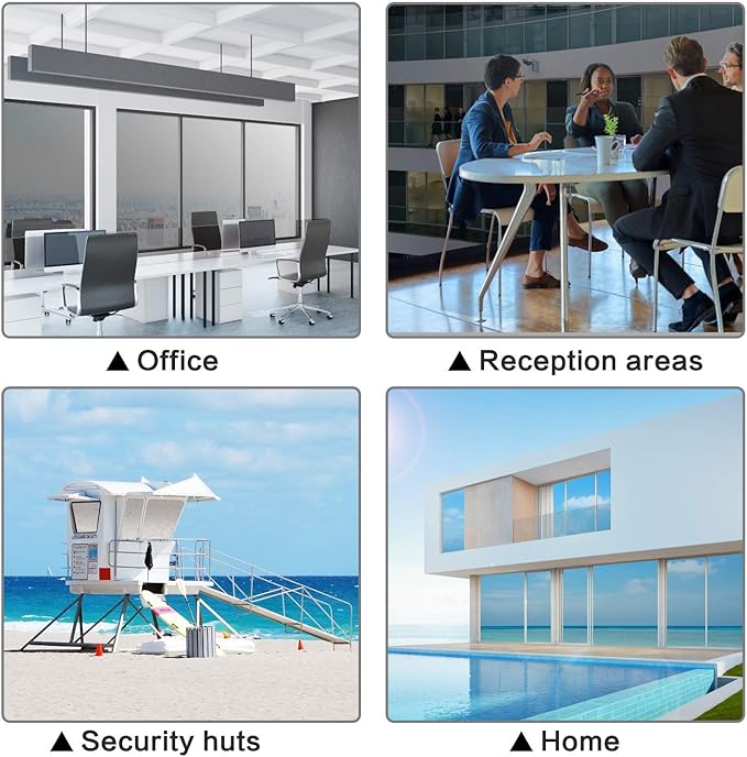 Volcanics One Way Window Privacy Film, Sun Blocking Window Tinting Film for Home Heat Control Mirror Tint Film Static Cling 23.6 x 78.3 Inches, Silver