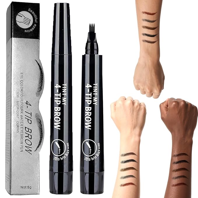 2PC Microblading Eyebrow Pencil Waterproof & Ultra-Fine Tip - Eyebrow Pen for Natural Hair-Like Strokes, Brow Pencil with Smudge-Proof Long Lasting Formula for All-Day Wear