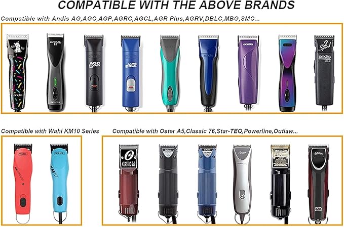 Professional Detachable Replacement Ceramic Blades set,compatible with oster Classic 76/Star-Teq/Power-Teq andi A*dis AGC,BDC,BGC,MBG Series Clippers (size 000+0A)