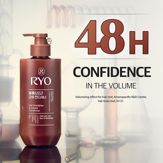 RYO Strengthen & Volume Conditioner with Korean Ginseng & Caffeine - Volumizing and Revitalizing for Fine Hair, Anti Loss Care, Strengthening hair roots, 16 Fl Oz.