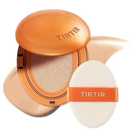 [*Mini Size*] TIRTIR Mask Fit Ai Filter Cushion Foundation | AI-Like Semi-Matte Finish - Up to 72-Hour Medium to Full Coverage Korean BB Cushion Make up Beauty, #22N Shell Beige, 0.15 Fl Oz