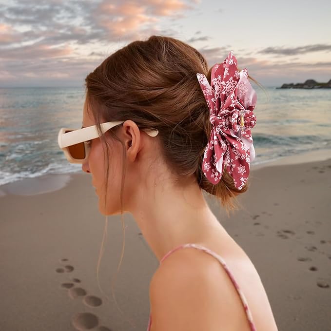 Bow Hair Clips Black Green Red 3PCS Big Bows for Women Butterfly for Styling Large Clips for Thick Hair for Girls Accessories for Women