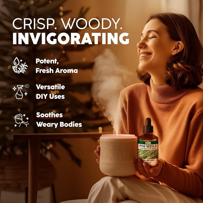 KUKKA Pine Needle Essential Oils - 4 Fl Oz - for Hair, Skin, Diffuser, Aromatherapy & DIY Soap Making Scent