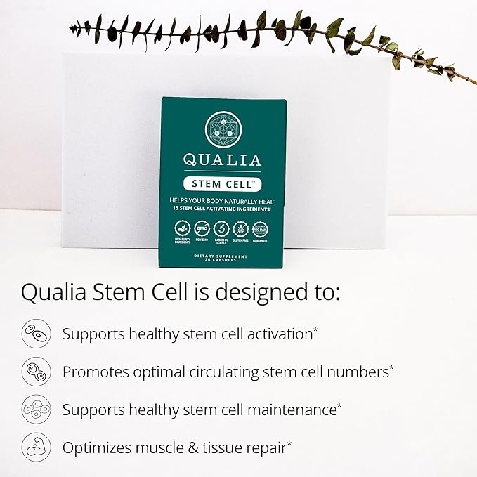 Qualia Stem Cell — Stem Cell Supplement Support with Royal Jelly, Astragalus & Sea Buckthorn | 16 Ingredients | 4 Days a Month | Helps Body Naturally heal*