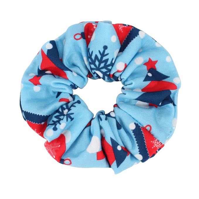 12 PCS Christmas Hair Scrunchies Snowflake Santa Christmas Tree Antlers Elk Snowman Hair Ties Soft Elastic Hair Bands for Women Girls Gifts Ponytail Holders Hair Accessories