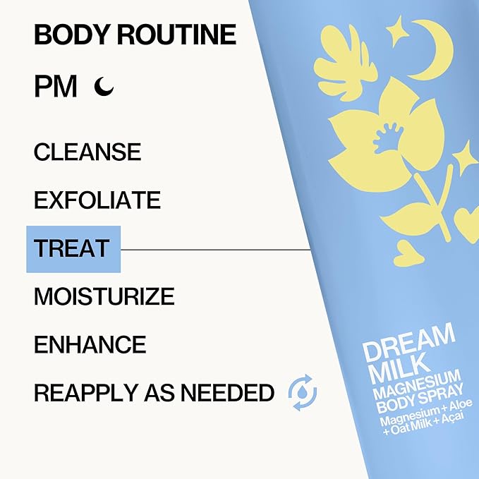 Pacifica Dream Milk Magnesium Spray for Sleep & Relaxation - Natural Magnesium Body Mist Infused with Lavender, Chamomile & Essential Oils, Vegan & Cruelty-Free, Clean Beauty, 4 fl oz