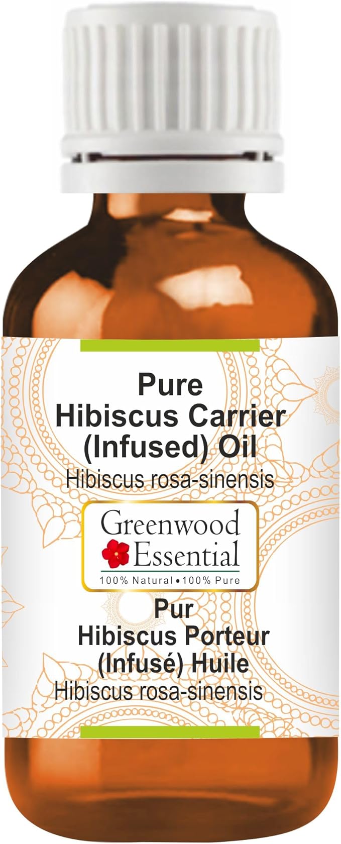 Greenwood Essential Hibiscus Oil (Hibiscus rosa-sinensis) | Traditionally Extracted | Adds Shine | Pure | Non-Sticky | Lightweight | For Hair Blends | For Men & Women | All Hair Types | 15ml (0.50 oz)