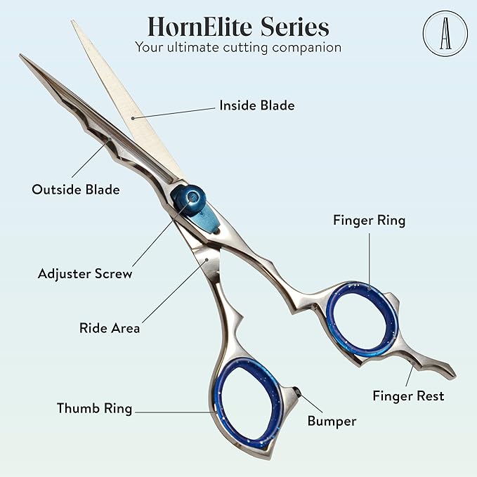 ANDUSTRIAL - Professional Hair Cutting Scissors/Shears For Men/Women/Home/Salon - Premium High Carbon Steel Quality - Smooth And Sharp - 6.5 Inch, Silver