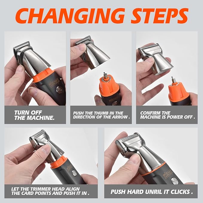 DSP® Beard Trimmer Rechargeable Body Grooming Sets Facial Hair Shaver for Nose Ear Public Hair Cutting Machine IPX7 Waterproof