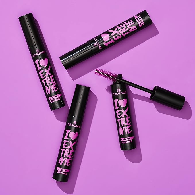 essence | I Love Extreme Volume Mascara (Pack of 3) | Flake Free, Intense & Dramatic Volume | Vegan & Cruelty Free