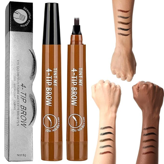 2PC Microblading Eyebrow Pencil Waterproof & Ultra-Fine Tip - Eyebrow Pen for Natural Hair-Like Strokes, Brow Pencil with Smudge-Proof Long Lasting Formula for All-Day Wear