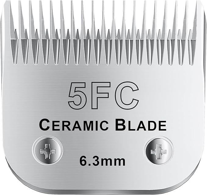 5FC# Detachable Pet Dog Grooming Clipper Ceramic Blade,Compatible with Andis Size 5FC Cut Length 1/4”(6.3mm),Compatible with andis/wahl/Oster Dog Clippers 1PCS
