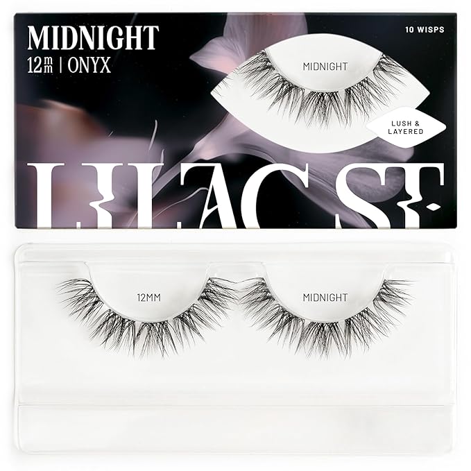 Lilac St - Midnight Dramatic Faux Eyelash Clusters (12mm) - Dark & Lush - DIY Lash Extension Wisps - Lightweight & Lifelike - Lasts 10 Days - Cruelty Free, Vegan, Women Founded - 10 Lashes