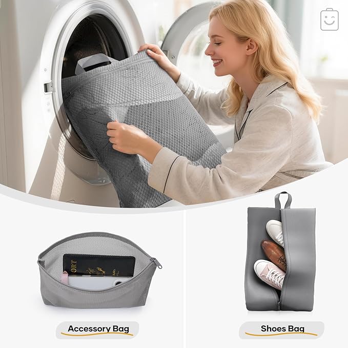 Veken 11 Set Compression Packing Cubes for Travel Essentials,Compressible Expandable Large Luggage Suitcase Organizer Bags for Clothing,Durable Space Saver Storage Bags with Toiletry Bags(Gray)