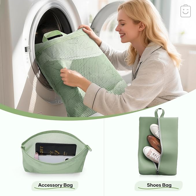 Veken 11 Set Compression Packing Cubes for Travel Essentials,Compressible Expandable Large Luggage Suitcase Organizer Bags for Clothing,Durable Space Saver Storage Bags(Matcha Green)