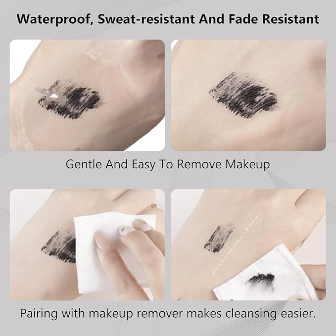 Black Mascara for Women, Prime Waterproof Volume and Length for Hypoallergenic Máscara with Long Lasting, Hypoallergenic, Lightweight for Sensitive Eyes-01