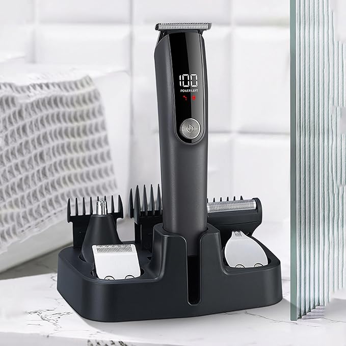 Beard Trimmer for Men 5 in 1 Electric Razor for Nose, Body, Face and Mustache Grooming Kit Cordless Hair Clipper Trimmer with Smart Charge Technology