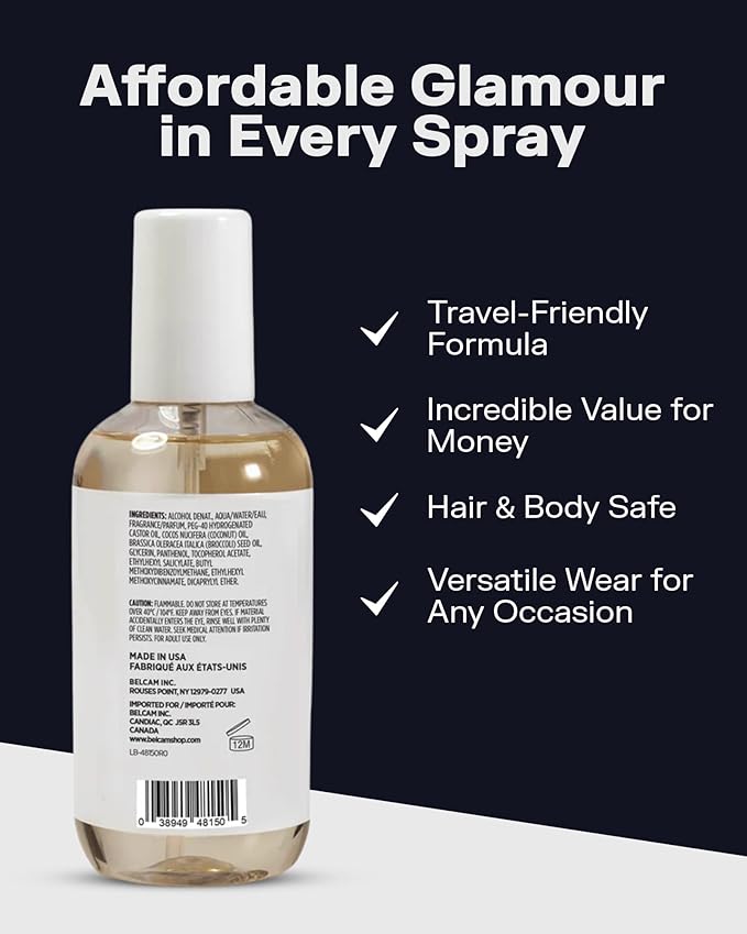 PB ParfumsBelcam KINDA I’m Warm & Sweet Hair & Body Mist – Our Version of Baccarat Rouge 540 – Woody Gourmand Floral Scent with Jasmine, Saffron, Cedarwood & Amber, Long-Lasting Mist, 8.6 fl.oz