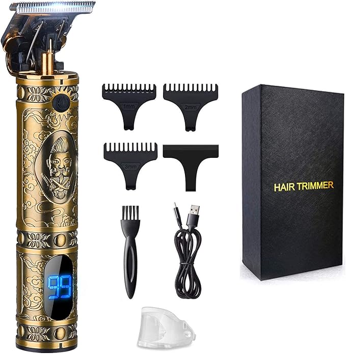 Hair Clippers for Men, Professional Hair & Beard Trimmer for Men, T-Blade Hair Edgers Clippers, Gold Knight Close-Cutting Trimmers, Cordless Clippers for Hair Cutting