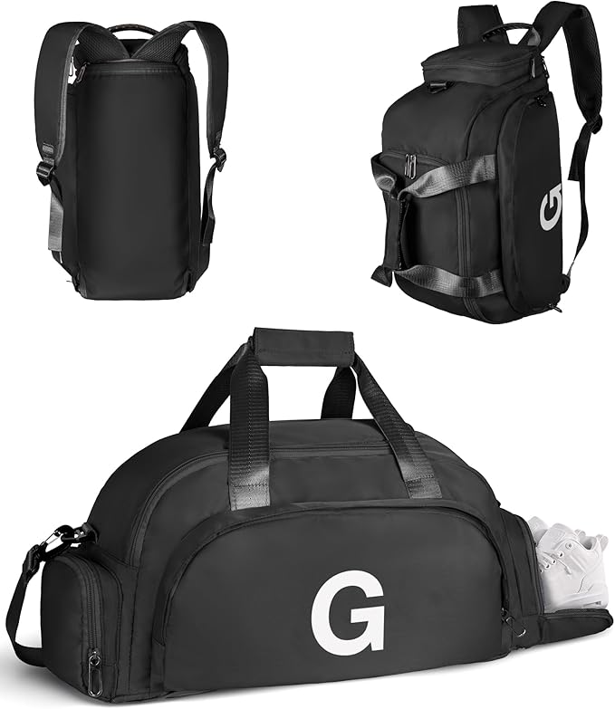 4 Year Old Boy Birthday Gifts, Initial Gym Bags with Shoe Compartment, Dance Bag for Girls, Monogram Kid Overnight Bags, Travel Duffel-Perfect for Basketball Soccer Sport (Letter G)