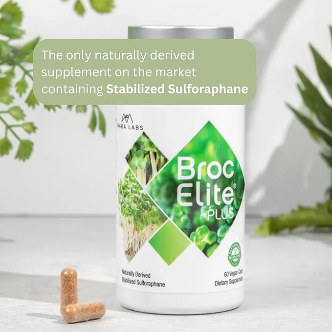 Mara Labs Broc Elite Plus | Broccoli Supplement w/Stabilized Sulforaphane Extract | Zero Glyphosate Residue | 60 Vegetable Capsules