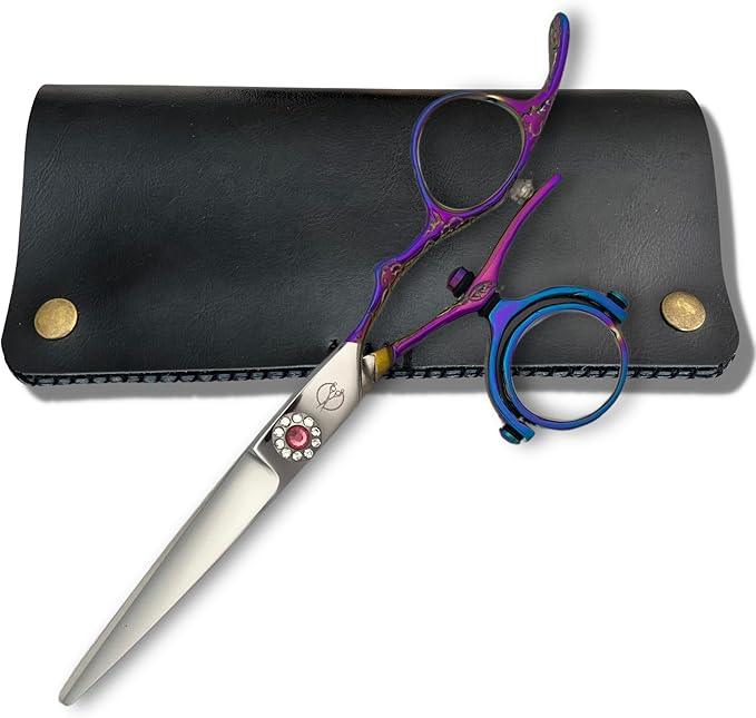 6-Inch Swivel Thumb Hair Cutting Scissors - Professional Salon and Barber Shears for Hairdressers, 440C Stainless Steel, Ergonomic Design, Precision Convex Blade