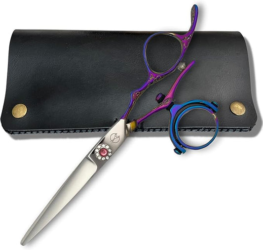 6-Inch Swivel Thumb Hair Cutting Scissors - Professional Salon and Barber Shears for Hairdressers, 440C Stainless Steel, Ergonomic Design, Precision Convex Blade