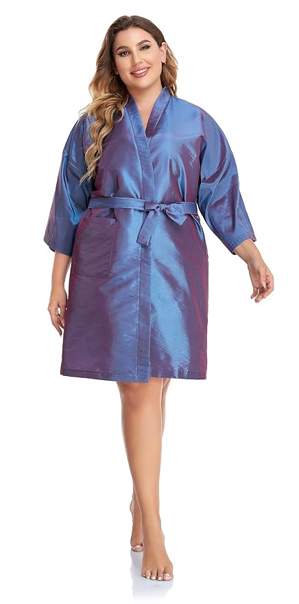 PERFEHAIR Salon Client Gown Robes Cape, Hair Salon Smock for Clients- Kimono Style (Purple)