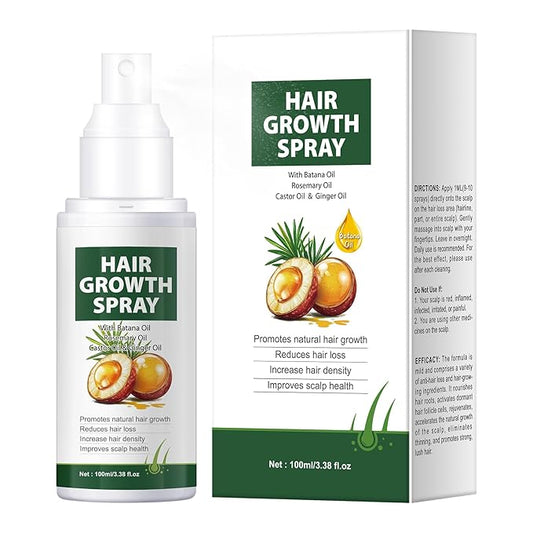 Hair Growth Oil Spray Batana Oil Dr Sebi Organic With Rosemary Castor Ginger, Natural Hair Loss Treatments for Women Men Promotes Regrowth Reduces Loss Thinning Strengthen Scalp Nourishes Dry