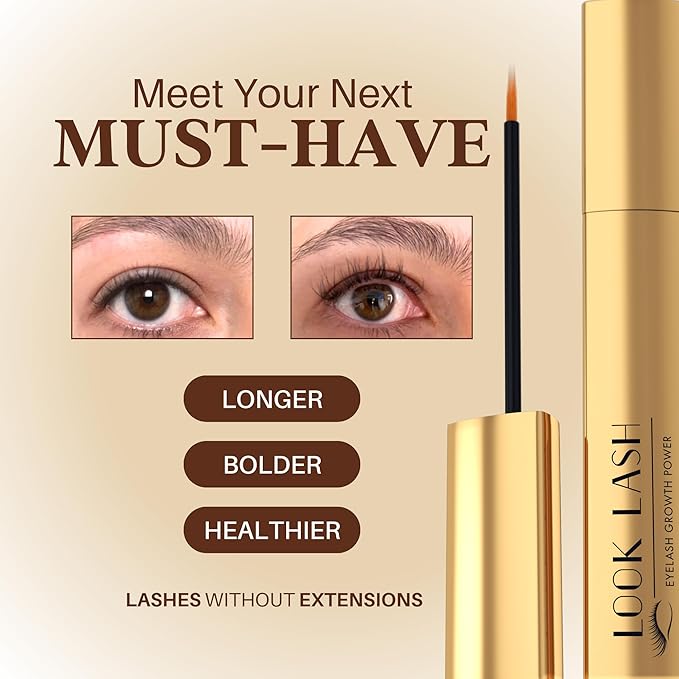 Look Lash Eyelash Enhancing Serum & Eyebrow Serum – Supports Longer-Looking Lashes and Fuller Brows, Gentle for Sensitive Skin, 5.5 ml, 6–8 Mo Supply