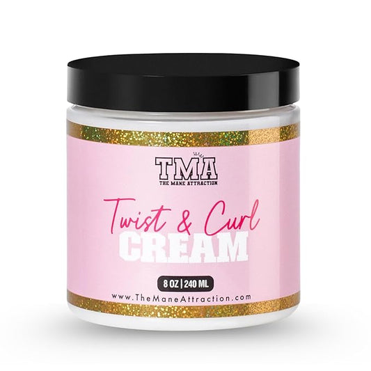 The Mane Attraction Twist & Curl Defining Cream – 8oz | Lightweight Curl Enhancer for Natural Hair | Frizz Control + Moisture for Twist Outs and Braid Outs