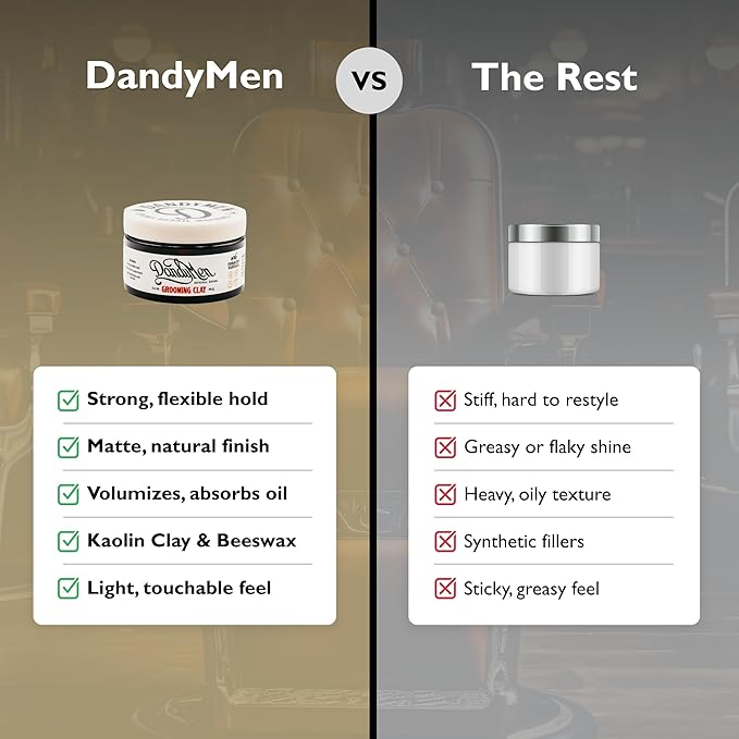 Grooming Clay – Strong Hold, Natural Matte Finish, and Flexible Styling with Kaolin Clay & Beeswax – Tobacco Vanilla Scent – 3.4 oz (1-pack)