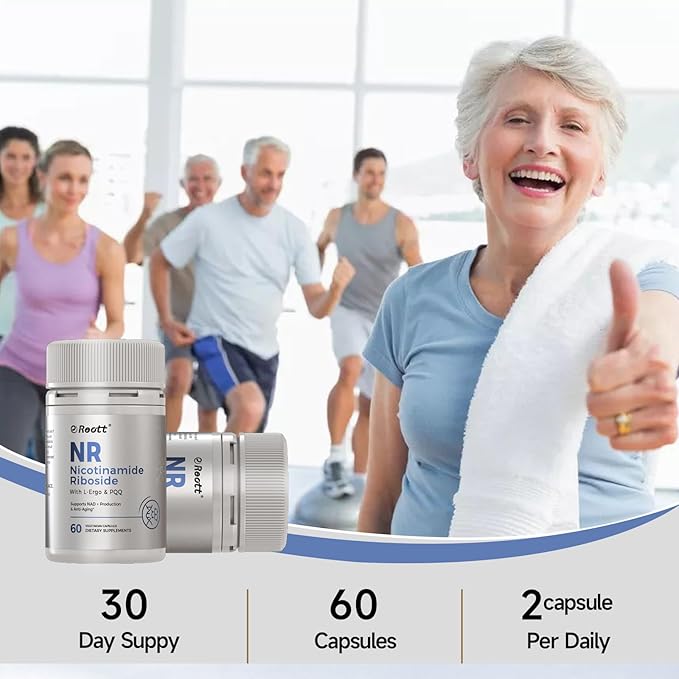 NR Nicotinamide Riboside Supplement 300mg, Supports NAD+ Precursor Production, 60 Capsules, with L-Ergothioneine and PQQ for Cell Regeneration & Anti-Aging