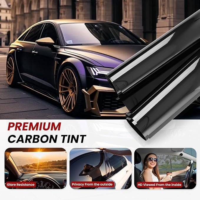 Car Window Tint, 2 PLY 20% VLT Premium Carbon HD Window Roll for Car, Home 36" in x 100'Ft Automotive Car Tint Privacy Film with Strength Adhesive, Blocks UV/IR Rays, Reduce Heat & Glare