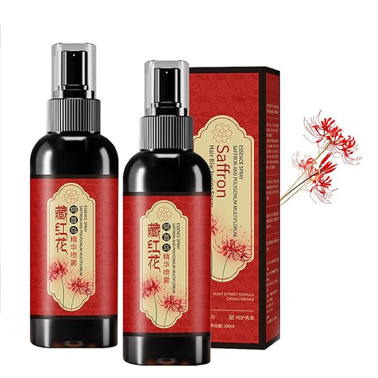 2pcs Saffron Hair Spray, Saffron Hairs Blackening Spray, Japanese Saffron Essence Spray, Leaving Hairs Shiny Non-Frizzy