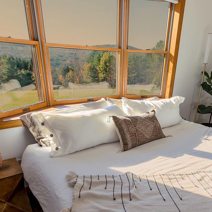 HIDBEA One Way Mirror Window Film, Daytime Privacy Sun Blocking Reflective Window Film Static Cling Heat Control Window Tinting Film for Home and Office, Brown Silver, 35.4 x 98.4 Inch