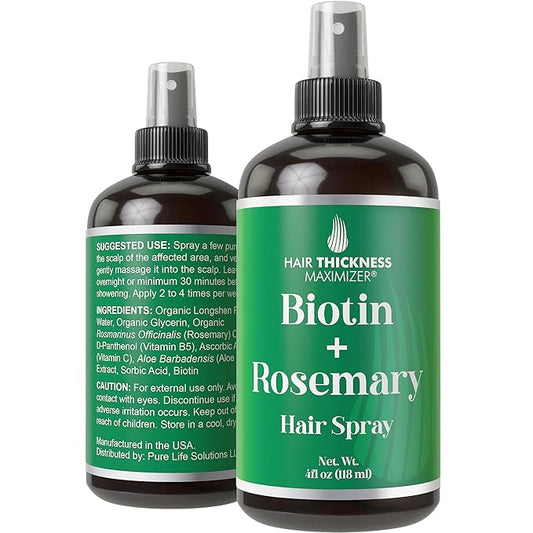 Biotin + Rosemary Oil Spray For Hair Growth. Vegan Leave In Conditioner For Women, Men. Strengthens & Hydrates Thinning, Dry Hair for a Healthier-Looking Scalp