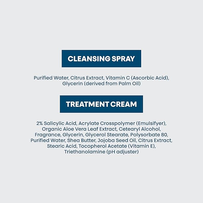 ORBE Derma Solutions Orbe It! 2-Step Acne Treatment – Clears, Treats & Prevents Acne & Helps Unclog Pores with 2% Salicylic Acid – Includes Cleansing Spray 1 oz & Treatment Cream 1 oz