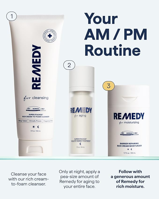 Remedy for Rich Moisture - Barrier Repairing Rich Cream Moisturizer for Normal to Dry Skin - Quadruple Ceramide Complex, Peptides, Squalane, Glycerin- By Dermatologist Dr. Shah, 1.7 fl. oz