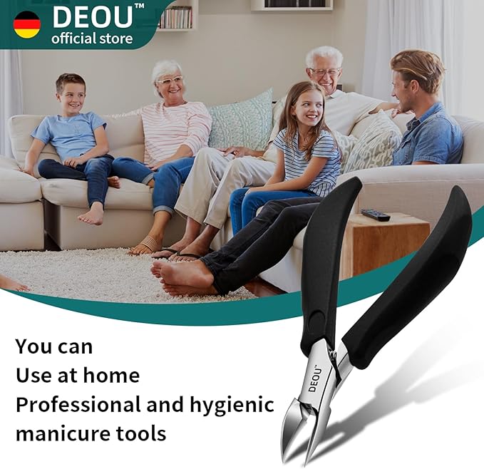 DEOU Toenail Clippers Blade for Ingrown and Thick Nails Stainless Steel Pedicure Tools at Home ingrown toenail Treatment Professional Podiatrist Nail Clippers with (Eagle Beak Pliers+Nail Remover)