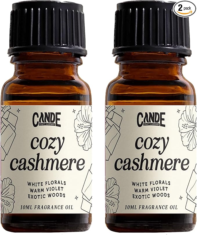CANDECraftCo Premium Fragrance Oil – Diffuser Oils Fragrances Scented for Home, Candle Soap Making Supplies, Aromatherapy Blends for House (0.34 Fl Oz) (2-Pack, Cozy Cashmere)