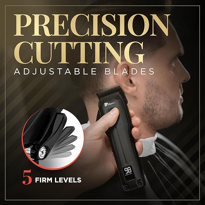 Fagaci Professional Hair Clippers for Men with Superior Precision, 5X Longer Sharpness Professional Barber Clippers Cordless with 2 Blades Fade & Taper, Brushless Motor Mens Hair Clipper Cordless Set