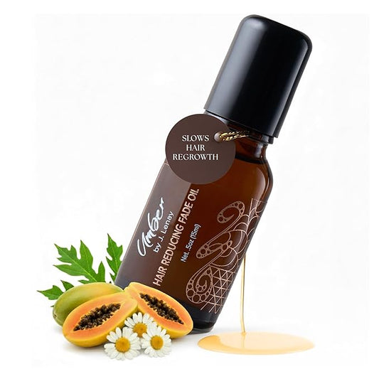 Umber By J. Lenay Hair Reducing Fade Oil - Sentive Strength (For sentive skin) Hair Growth Minimizer, Slow Down Facial Hair Growth for Women & Men, Hair Inhibitor Serum, Moisturizing & Soothing, 15ml