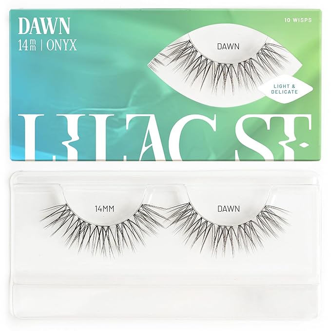 Lilac St - Dawn Natural Faux Eyelash Clusters (14mm) - No "Makeup" Look - DIY Lash Extension Wisps - Lightweight & Lifelike - Lasts 10 Days - Cruelty Free, Vegan, Women Founded - 10 Lashes