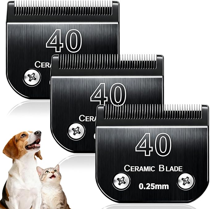 Dog Grooming Clipper Blades Replacement Compatible with Andis Dog Clippers,Most OsterA5, Wahl KM Series Pet Clippers (Black(40))