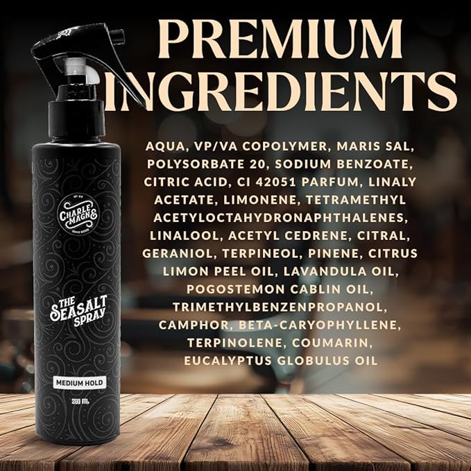 Sea Salt Spray for Men - Salt Water Texture & Volume Spray for Men’s Beach Waves & Curls with Heat Protection 200 ml - Made in Germany (6.76 Fl Oz, Medium Hold (Pack of 1))