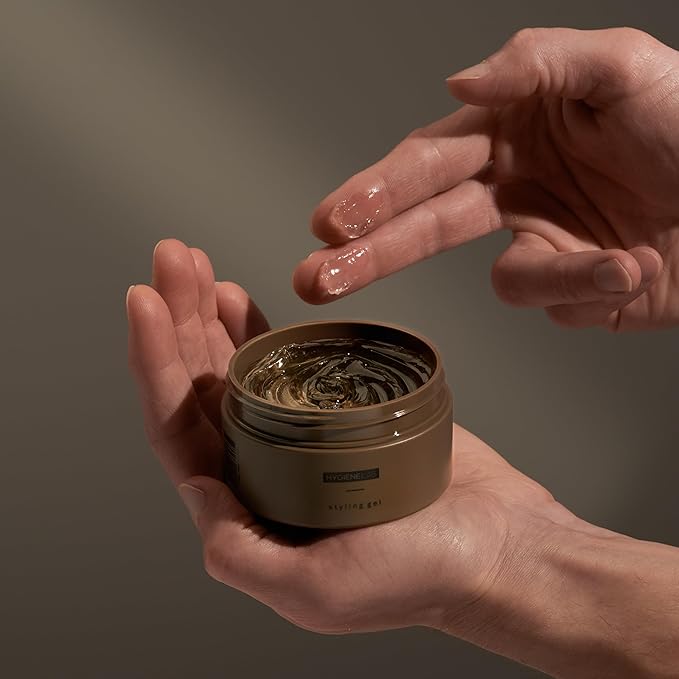 HygieneLab Men's Hair Gel - EWG Verified, Strong Hold, Matte Finish, Weightless Texture, Sandalwood Scent, Non-Toxic Clean Formula, Suitable for All Hair Types