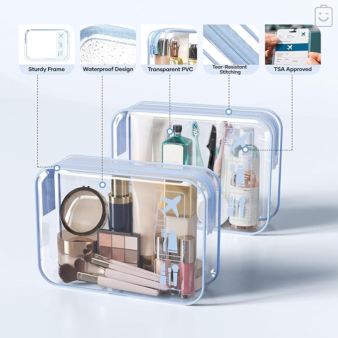 Veken 11 Set Compression Packing Cubes for Travel Essentials,Compressible Expandable Large Luggage Suitcase Organizer Bags for Clothing,Durable Space Saver Storage Bags with Toiletry Bags(Light Blue)