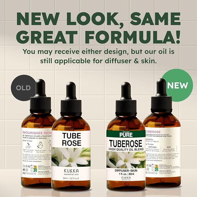 KUKKA Tuberose Essential Oils - 1 Fl Oz - for Hair, Skin, Diffuser, Aromatherapy & DIY Soap Making Scent