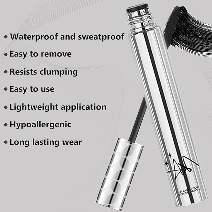 Black Mascara for Women, Prime Waterproof Volume and Length for Hypoallergenic Máscara with Long Lasting, Hypoallergenic, Lightweight for Sensitive Eyes-01